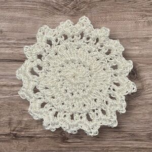 5/$25 Set of 4 Chic Cream Crochet Coaster